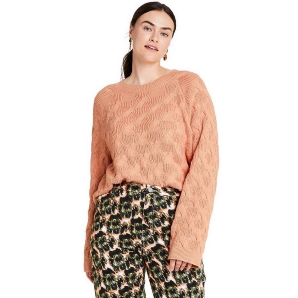 NWT Rachel Comey x Target Women's Crewneck Pullover Sweater - Peach 🍑 Size L
